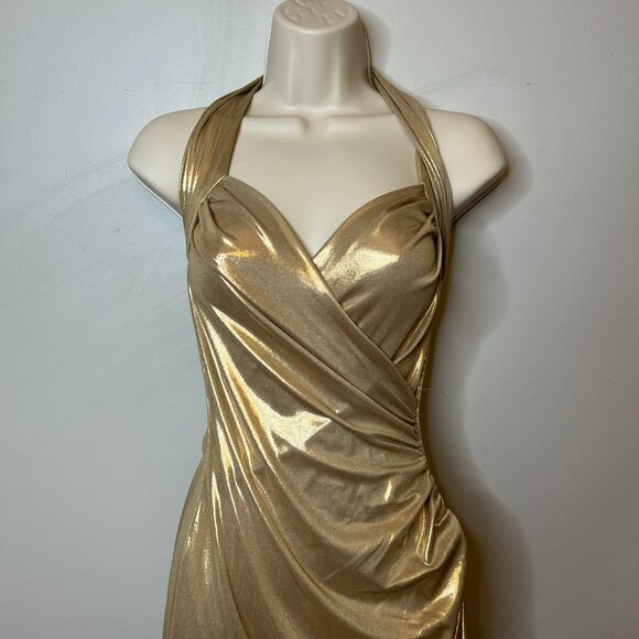 Norma Kamali Sweetheart Gold Golden Gown (M) NWT - Picture 2 of 7